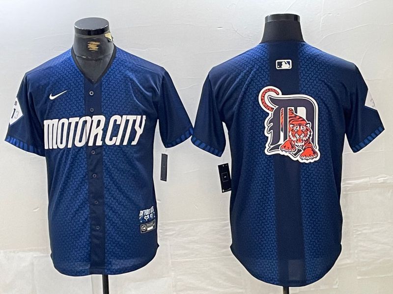 Men Detroit Tigers Blank Blue City Edition Nike 2024 MLB Jersey style 7->detroit tigers->MLB Jersey